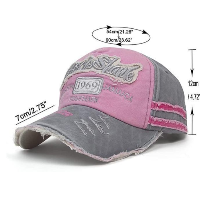 Light Pink Customized Denim Stylish Baseball Cap