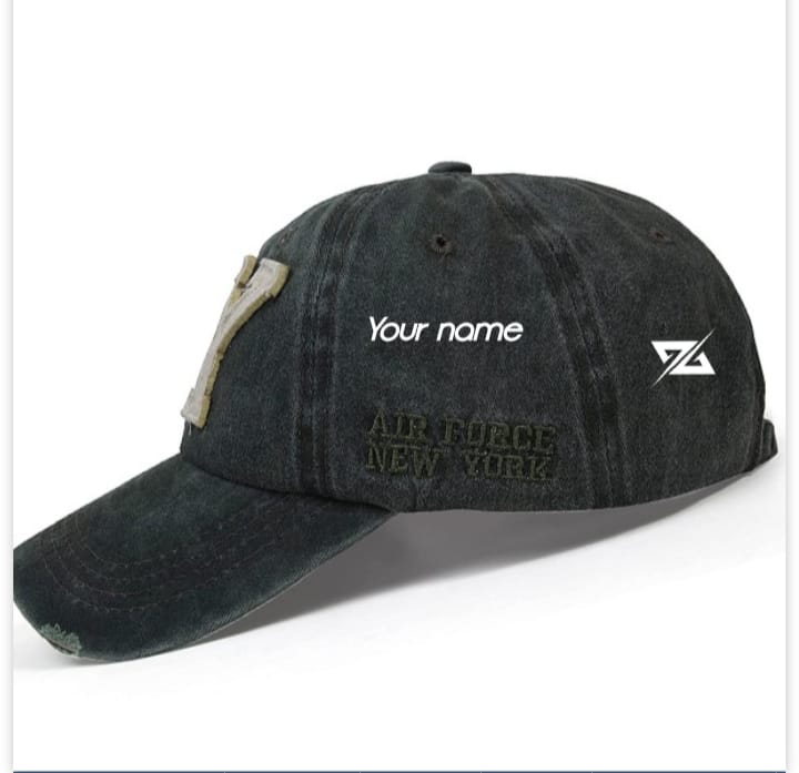 Olive Customized Unisex Denim Cotton NY Embroidered Adjustable  Cap