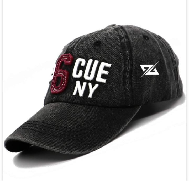 Black Customized Rescue NY Denim Cotton Stylish Baseball Cap
